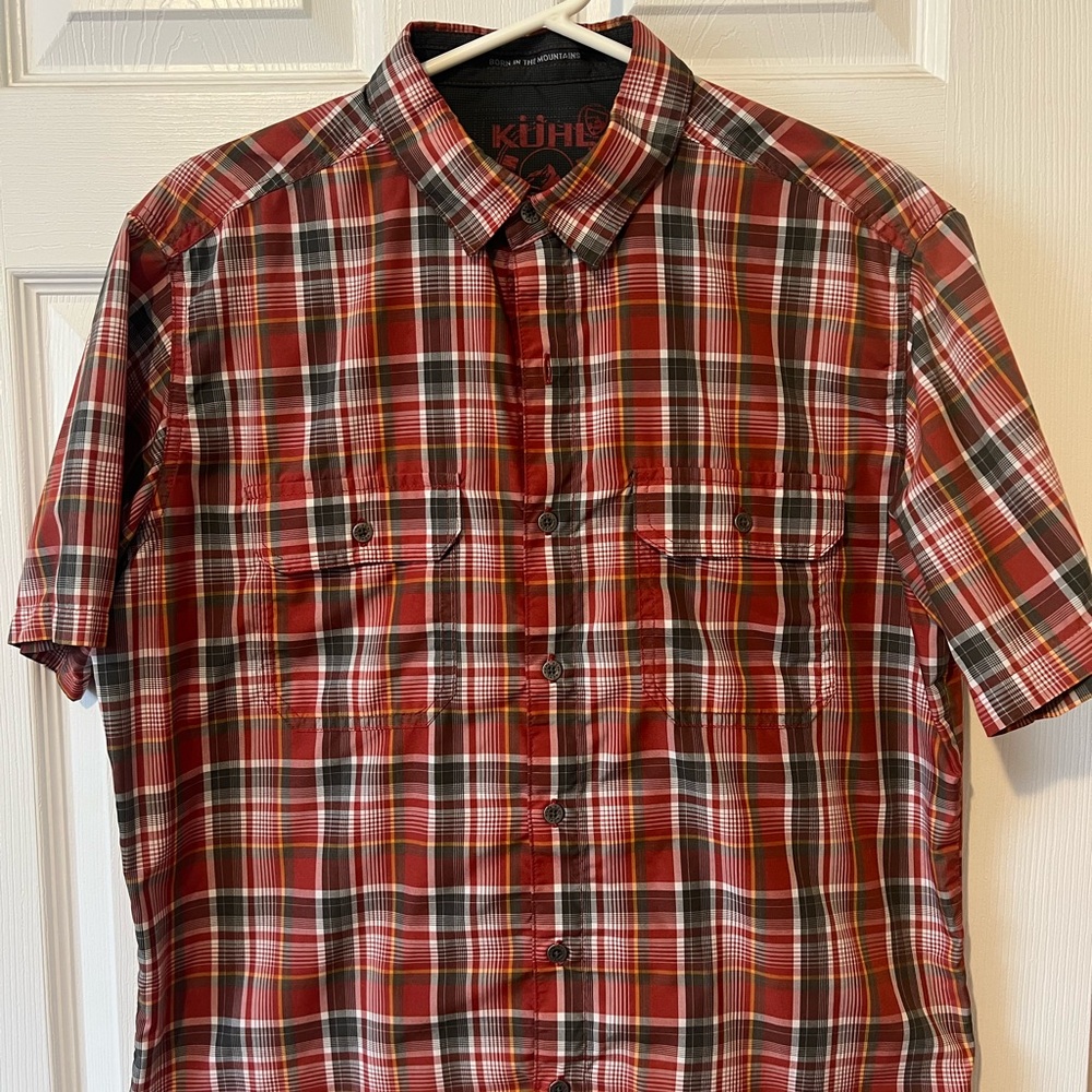 Kuhl Red and Black Casual Button Down Shirt